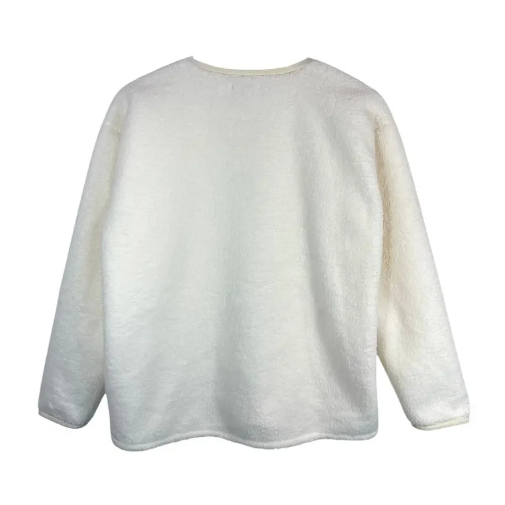 NWT J.Crew Teddy Sherpa Lady Jacket Ivory Cream Sz Small BK301 Snap Front Cozy